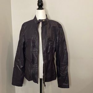 Frida G‎ Faux Leather Pleated Jacket